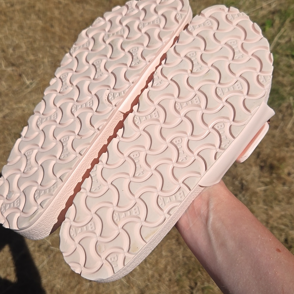 Birkenstock Madrid Pink Slide Sandals with Rose Buckles New Size US 8-8.5 Chic - Picture 10 of 14